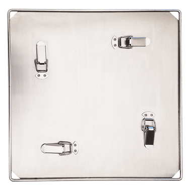 Stainless Steel Base Plate, Large Quokka, Quokka foldling fire pit has stainless steel clamps to hold it in place
